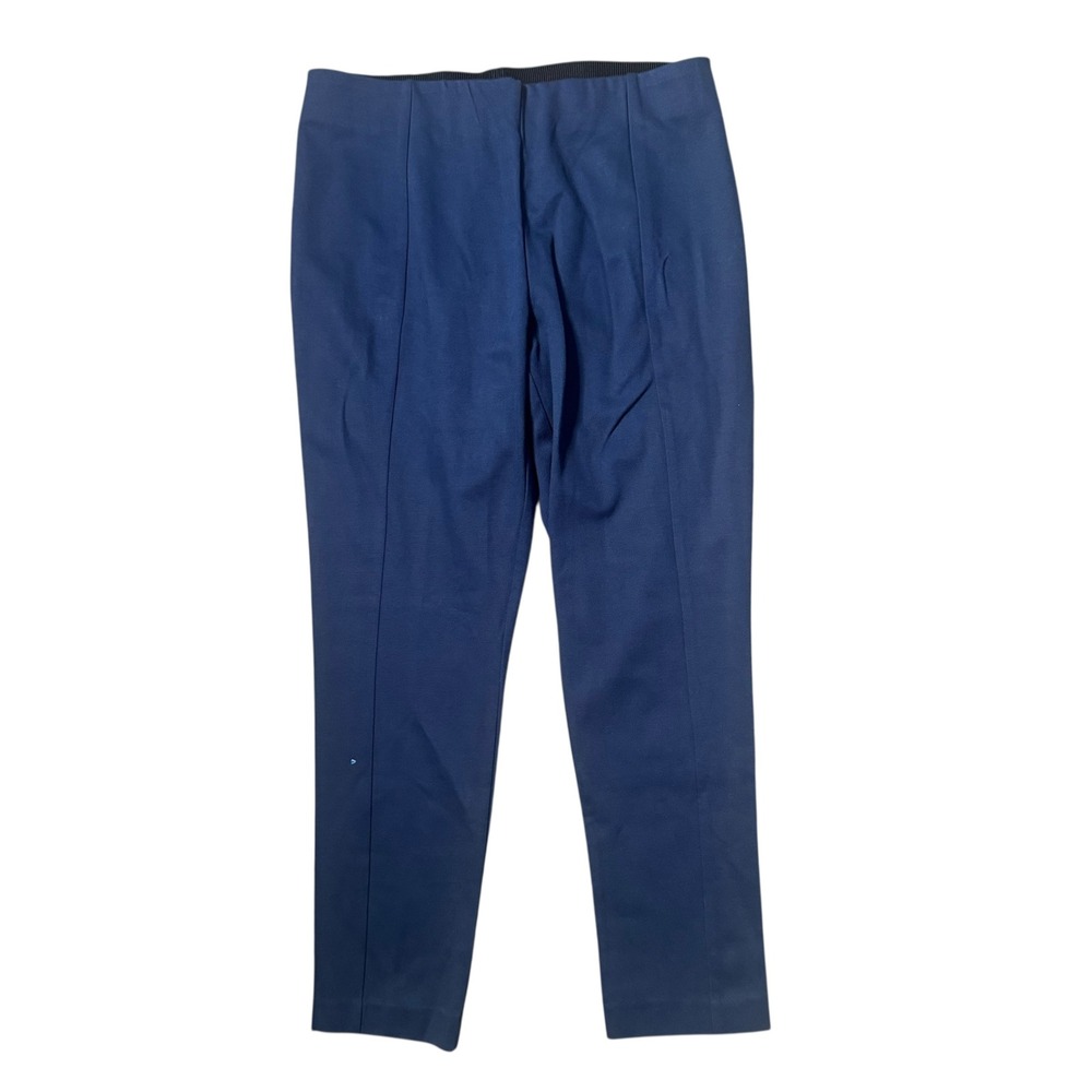 Jason Wu Blue Ponte Knit Pintuck Pants Size 12 P Pull On‎ Ankle Preppy Office